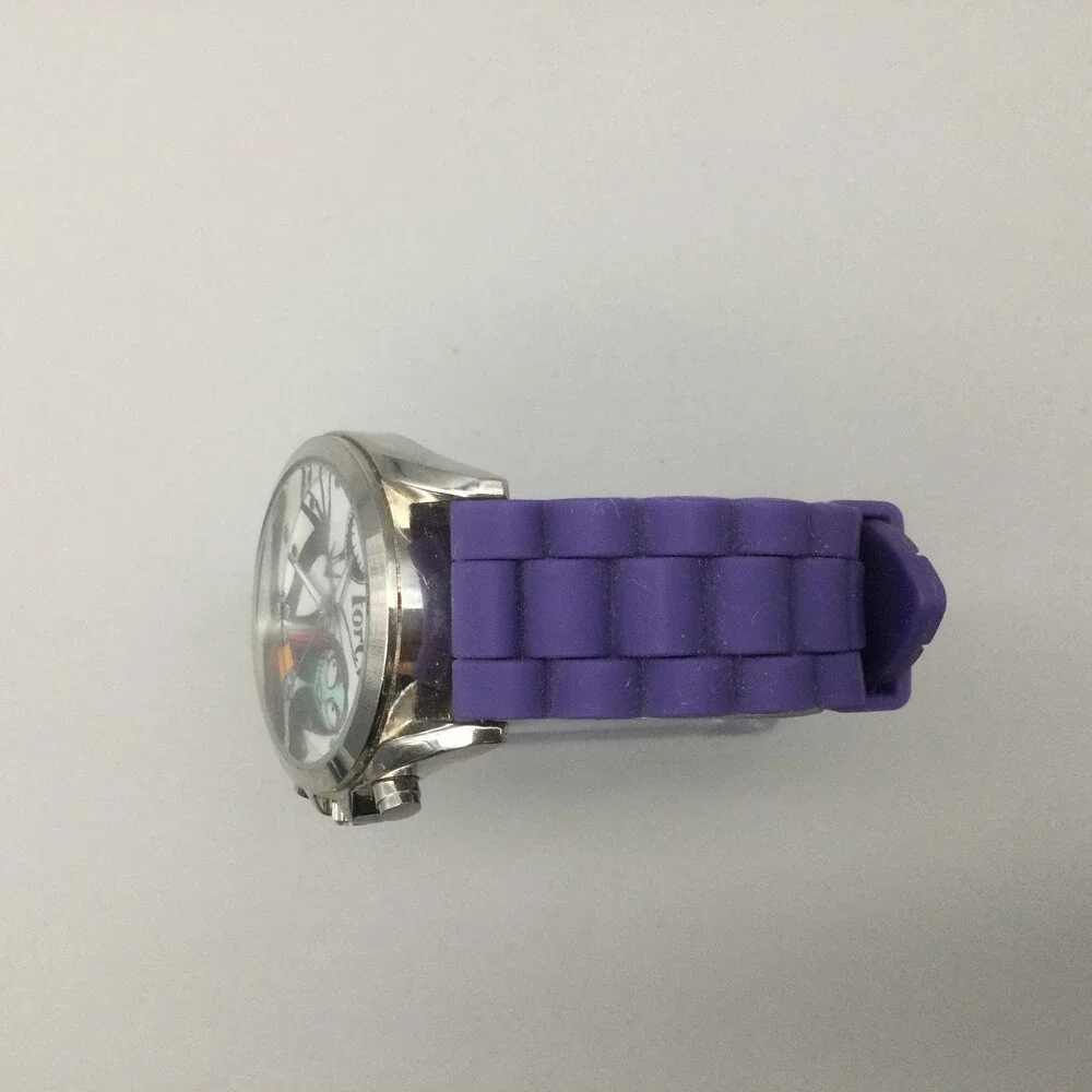Disney Womens Watch 40mm Jack Sally Now And Forever Purple Band New Battery